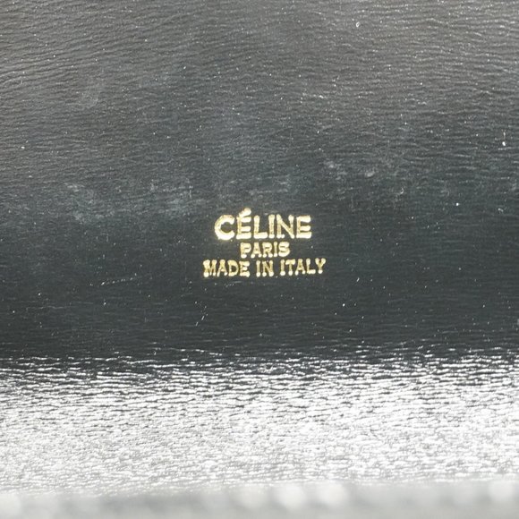 Celine Shoulder Bag Leather Black Women's - Picture 5 of 16